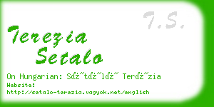 terezia setalo business card